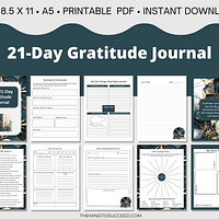 Teal and Gold Gratitude Journal PL2 Teal and Gold 21 Day Gratitude Journal
