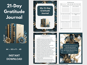 Teal and Gold Gratitude Journal PL13 Teal and Gold Gratitude Journal