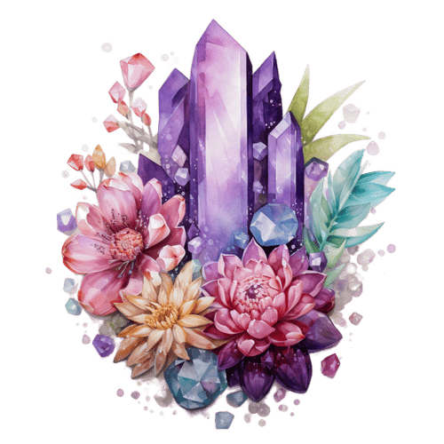 Beautiful crystals and succulents