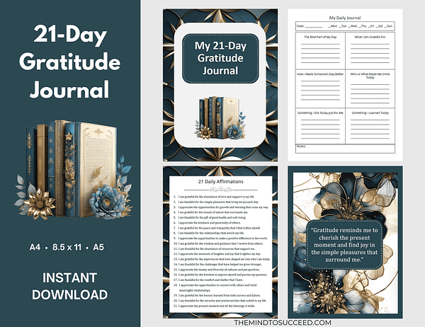 Teal and Gold Gratitude Journal PL13 Teal and Gold Gratitude Journal