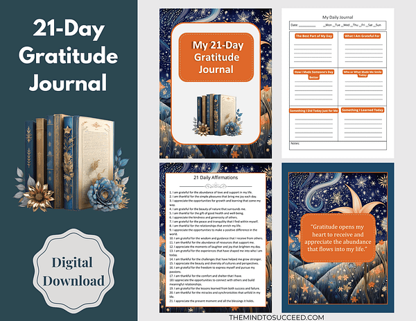 Orange Floral Gratitude Journal PL1 Orange Floral 21 Day Gratitude Journal