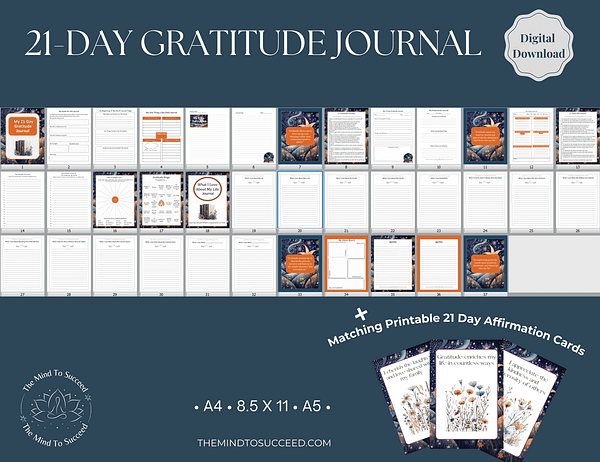 Orange Floral Gratitude Journal PL11 Orange Floral 21 Day Gratitude Journal