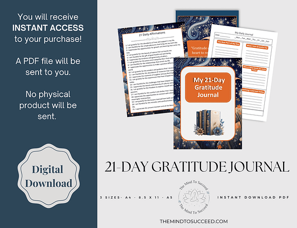 Orange Floral Gratitude Journal PL6 Orange Floral 21 Day Gratitude Journal