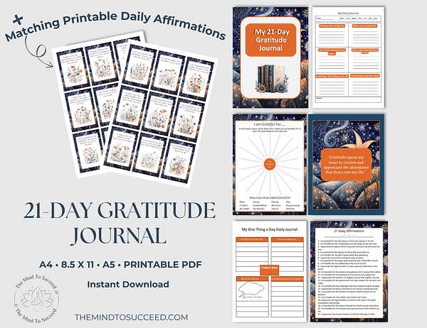 Orange Floral Gratitude Journal PL9 Orange Floral 21 Day Gratitude Journal