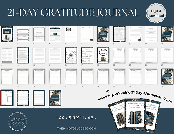 Teal and Gold Gratitude Journal PL8 Teal and Gold 21 Day Gratitude Journal