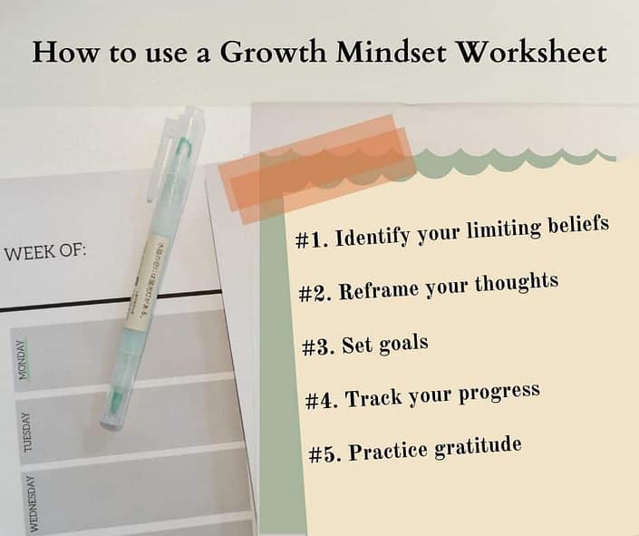 How to use a growth mindset worksheet